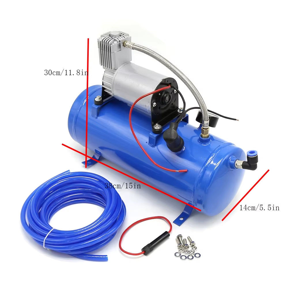 Ultimate 6L Air Horn Kit with 100 PSI 12V Compressor - Unmatched Loudness and Dependability!