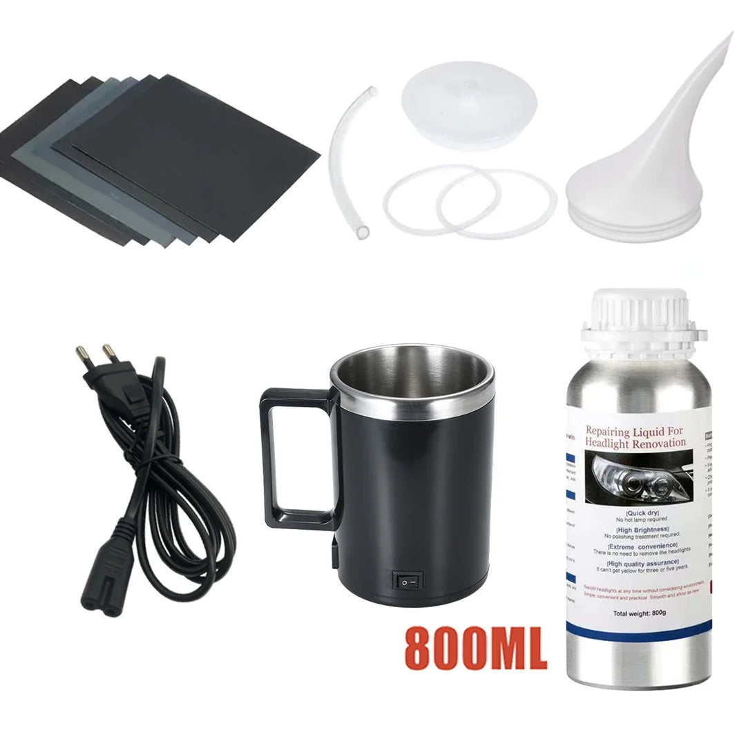 Revive Your Ride: 800ML Car Headlight Polishing & Restoration Kit - Ultimate Headlamp Cleaner & Repair Tool