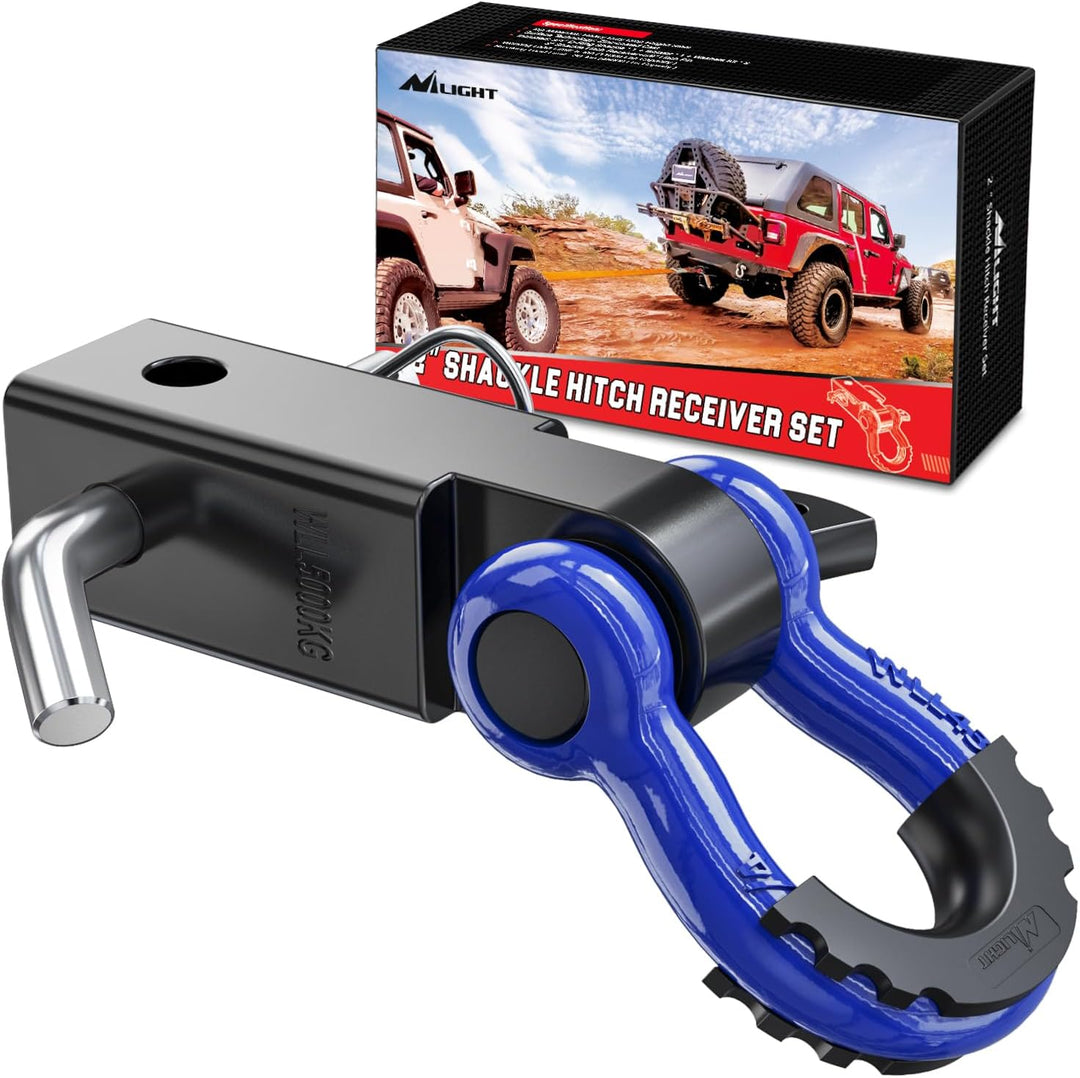 Ultimate Heavy-Duty 2-Inch Shackle Hitch Receiver - 45,000 lbs Strength with 3/4" D Ring Shackle & Trailer Hitch Pin for Trucks, Jeeps & Off-Road Adventures