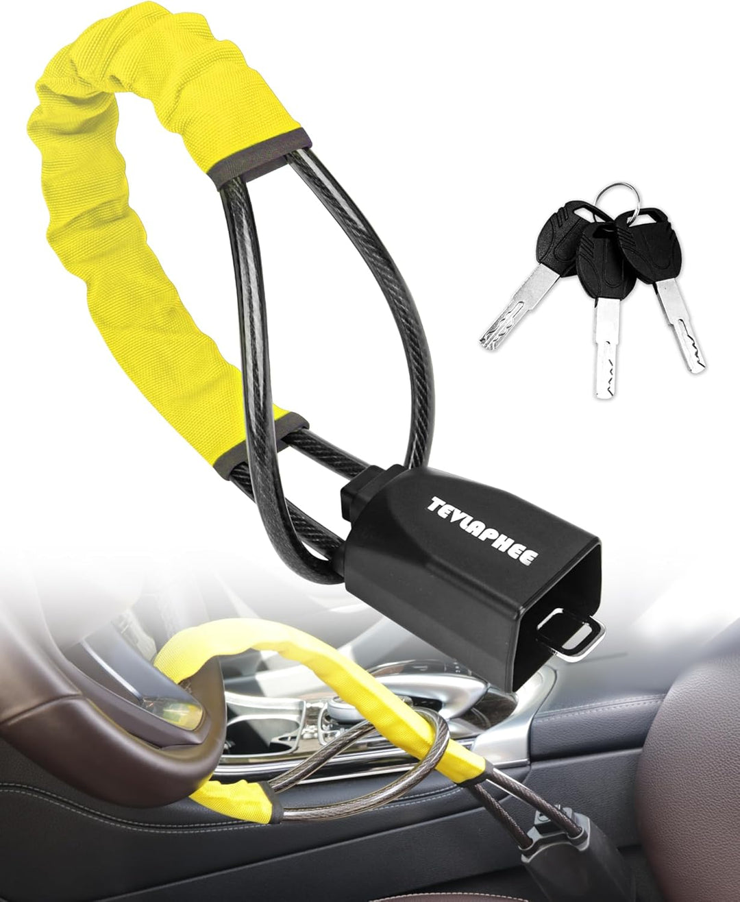 Ultimate Anti-Theft Steering Wheel & Seat Belt Lock - Universal Car Security Device