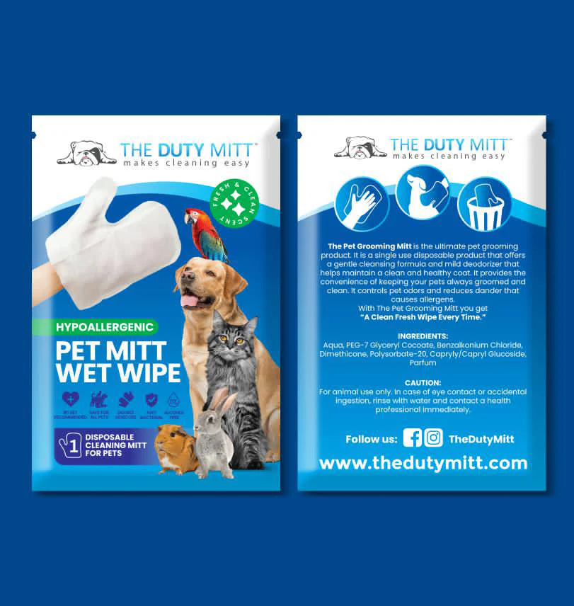 Refreshing Moist Cleaning Wet Wipe Mitts - 6 Pack with Light Scent