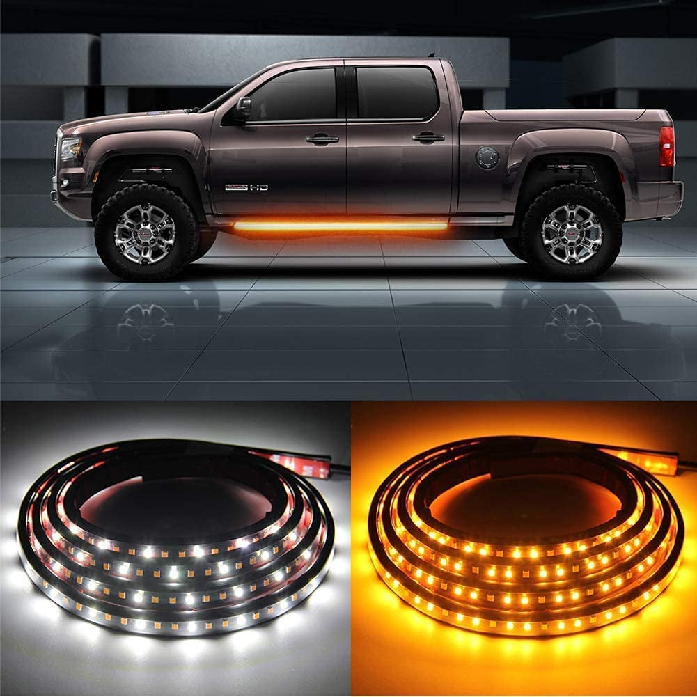 Transform Your Truck with 70-Inch Sequential Amber LED Running Board Lights - Boost Visibility & Style!