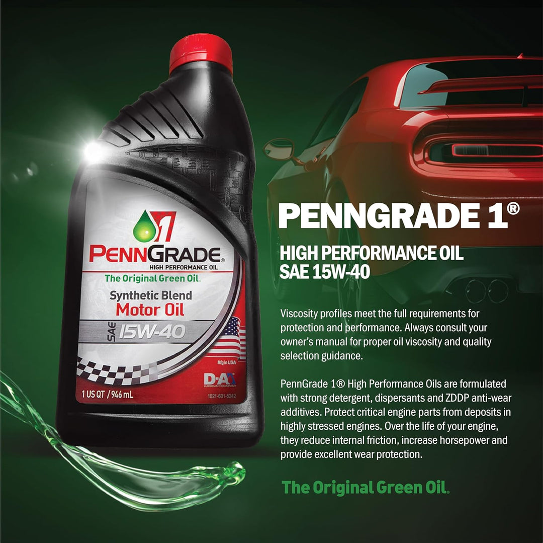 High Performance Synthetic Blend Oil SAE 15W-40 - 1 Quart (12 Pack)