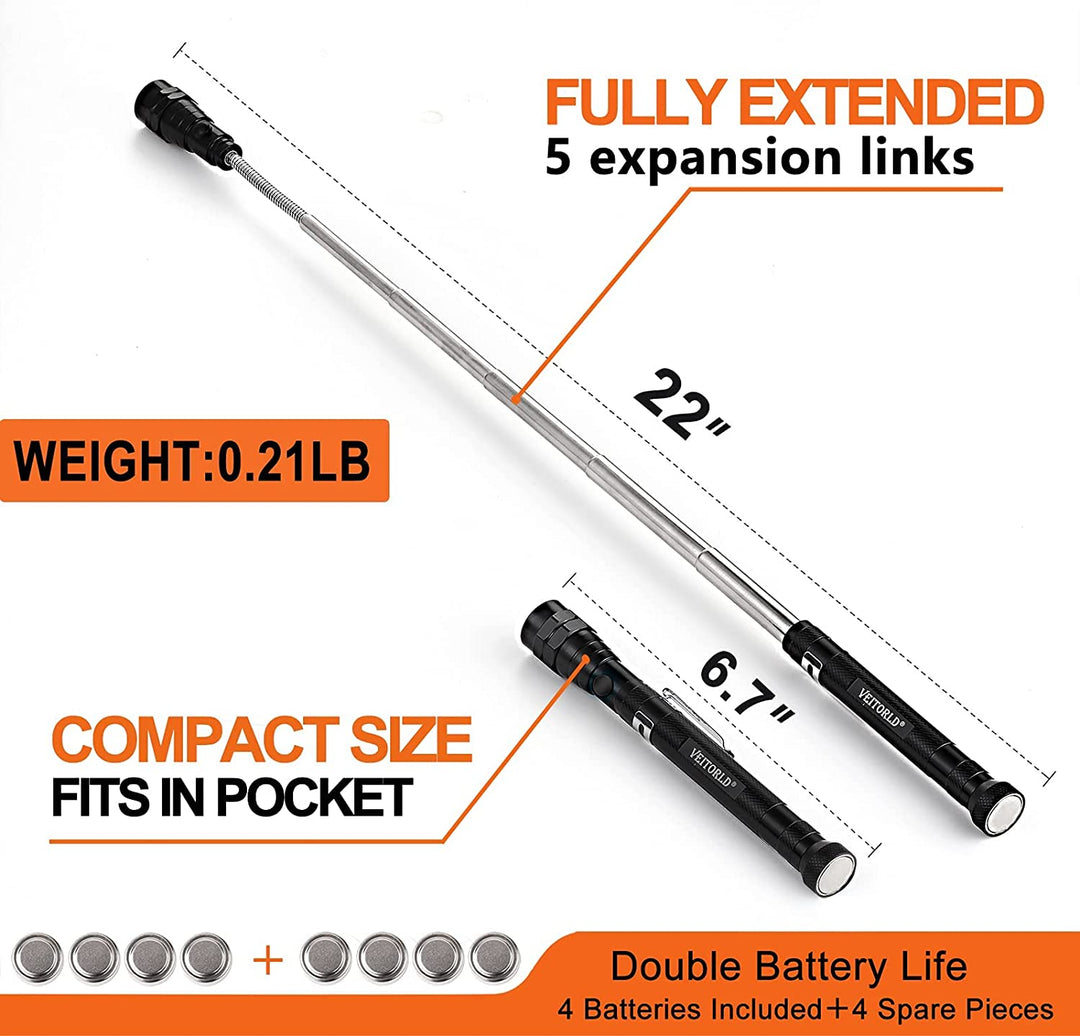 Extendable Magnetic Flashlight - Perfect Gift for anyone who loves to work on cars!