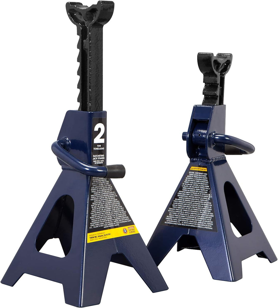 AT82001UR 2 Ton Hydraulic Trolley Floor Jack Combo with 2 Jack Stands - Heavy-Duty Blue Service Set