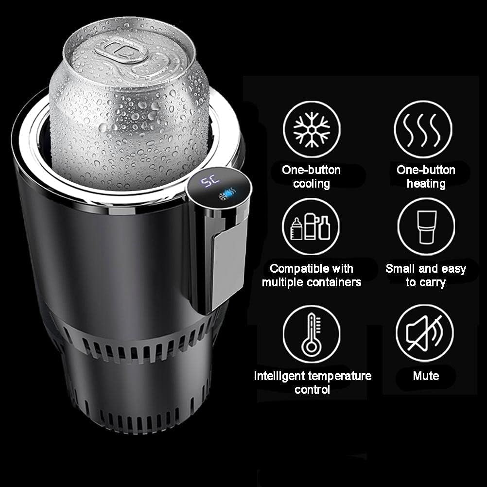 2-in-1 Smart Car Cup Warmer & Cooler - Versatile Auto Mug Holder for Hot & Cold Drinks (Black)
