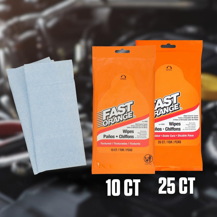 Heavy Duty Hand Cleaner Wipes - 25 Count, Perfect for Mechanics to Remove Grease, Oil, and Exhaust Fumes