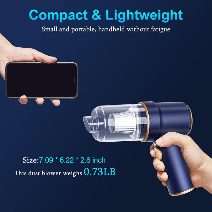 Powerful 9000Pa Handheld Car Vacuum Cleaner with LED Light & Multi-Nozzles - Perfect for Home, Office & Pet Clean-Up!