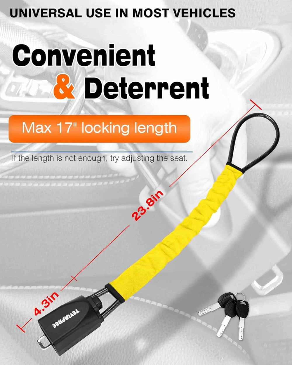 Ultimate Anti-Theft Steering Wheel & Seat Belt Lock - Universal Car Security Device