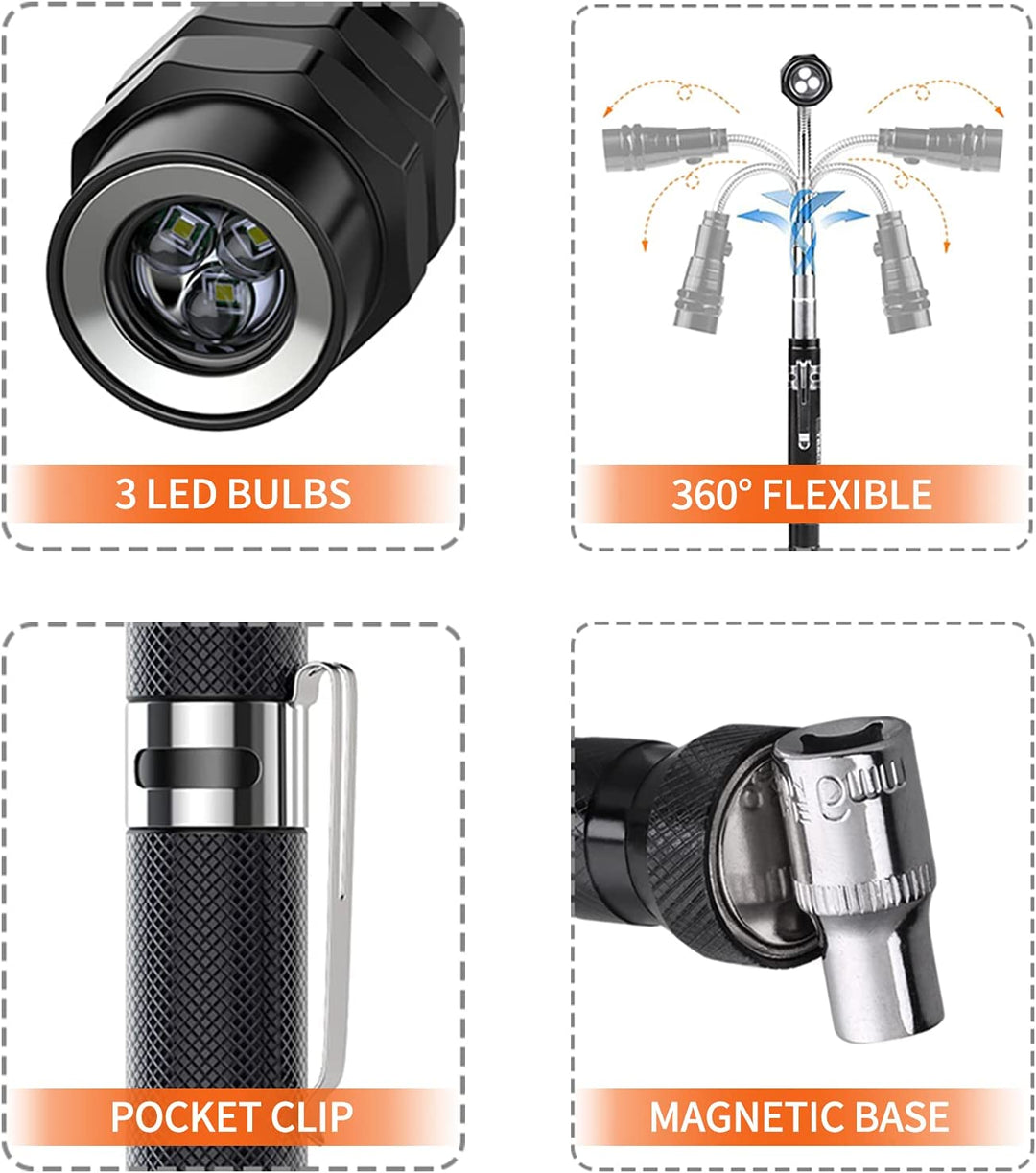 Extendable Magnetic Flashlight - Perfect Gift for anyone who loves to work on cars!