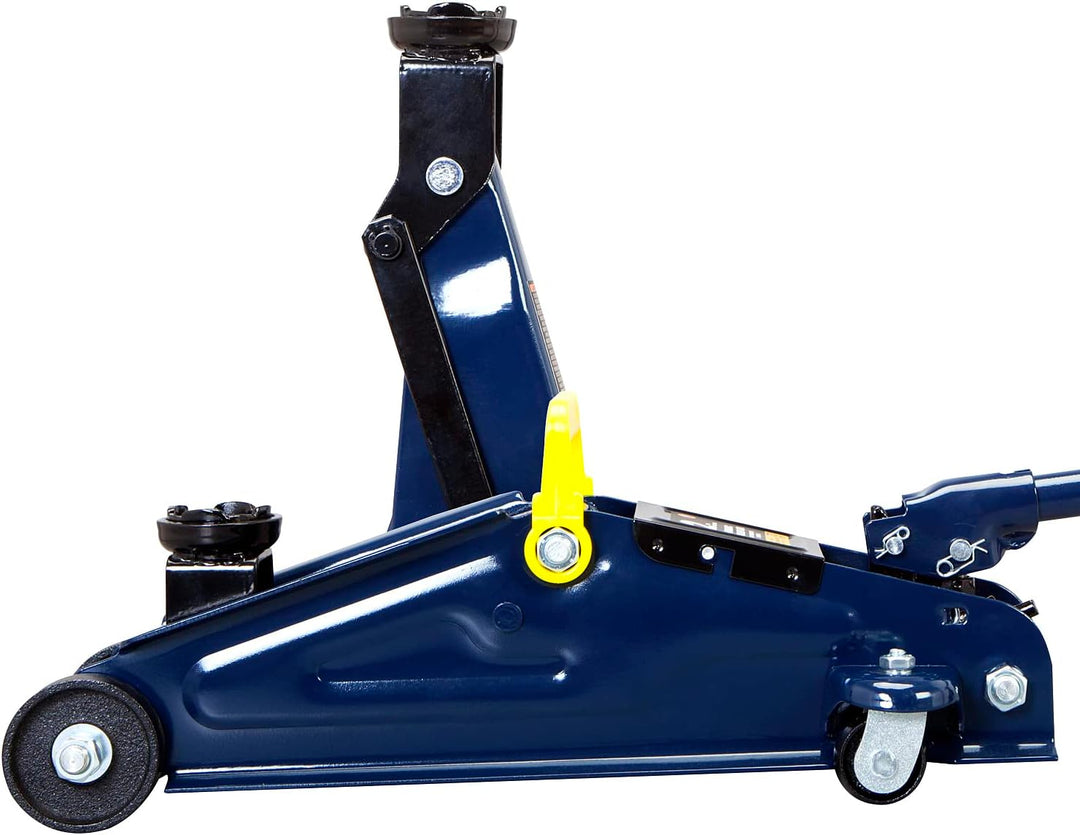 AT82001UR 2 Ton Hydraulic Trolley Floor Jack Combo with 2 Jack Stands - Heavy-Duty Blue Service Set