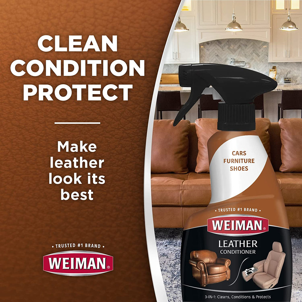 Premium Leather Conditioner & Cleaner - 6 Pack, 22 Oz - Restores & Protects Furniture, Car Seats, Shoes & More from Cracking & Fading