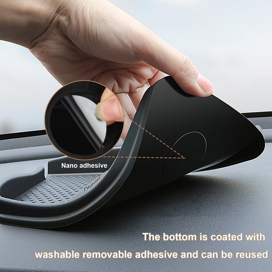 Anti-Slip Car Dash Grip Pad - Secure Your Phone, Keys & Sunglasses in Style (Black)