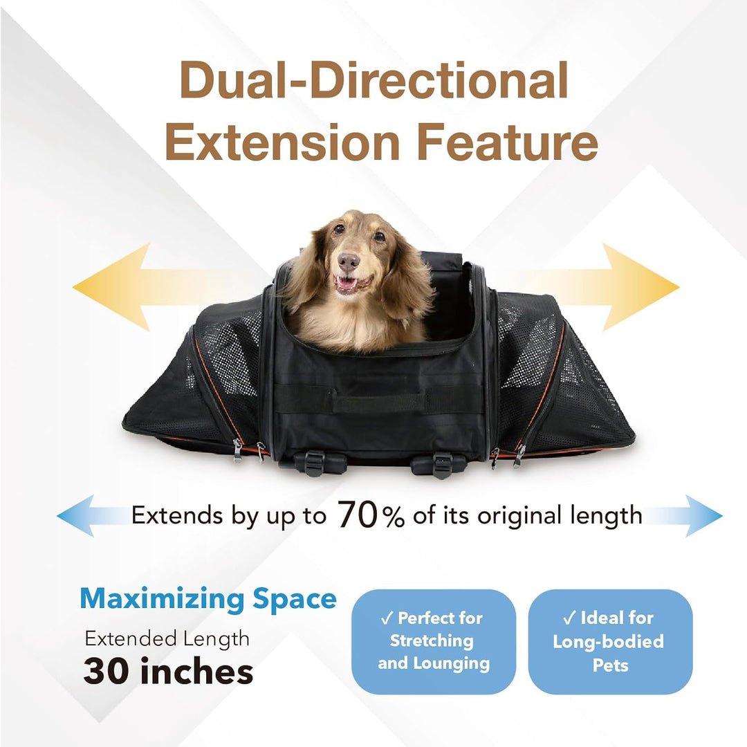 3-in-1 Convertible Pet Carrier & Stroller - Travel-Friendly Design for Cats & Dogs up to 17 lbs - Sleek Black