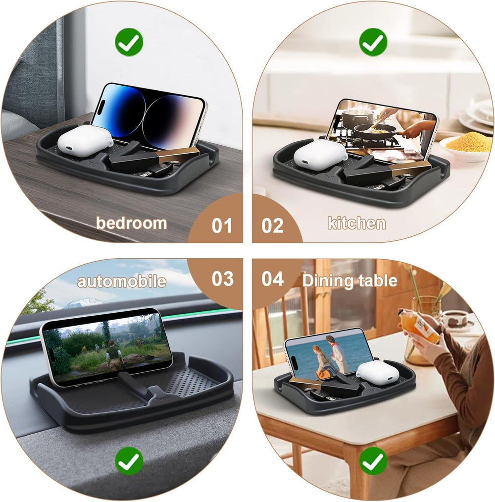 Anti-Slip Car Dash Grip Pad - Secure Your Phone, Keys & Sunglasses in Style (Black)