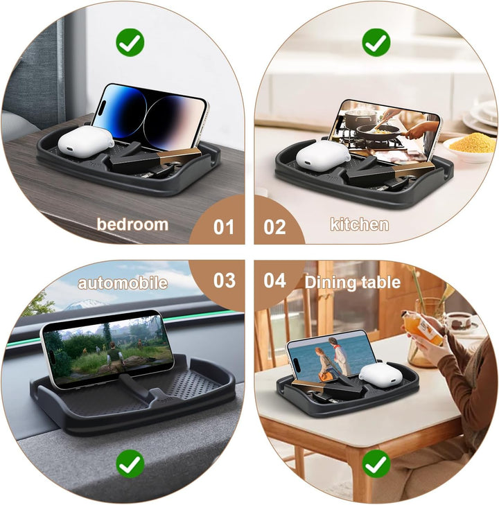 Anti-Slip Car Dash Grip Pad - Secure Your Phone, Keys & Sunglasses in Style (Black)