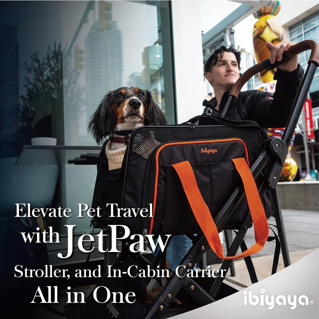 3-in-1 Convertible Pet Carrier & Stroller - Travel-Friendly Design for Cats & Dogs up to 17 lbs - Sleek Black