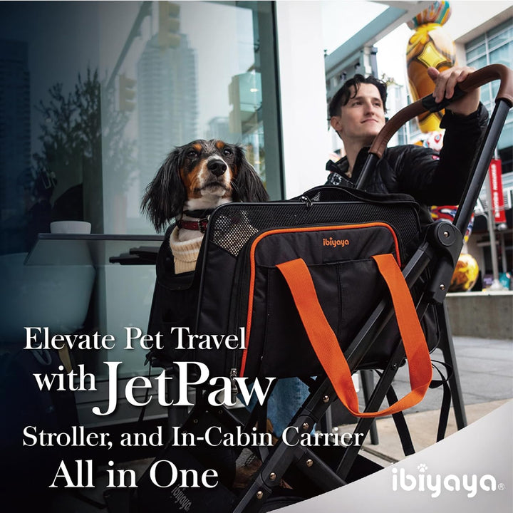 3-in-1 Convertible Pet Carrier & Stroller - Travel-Friendly Design for Cats & Dogs up to 17 lbs - Sleek Black