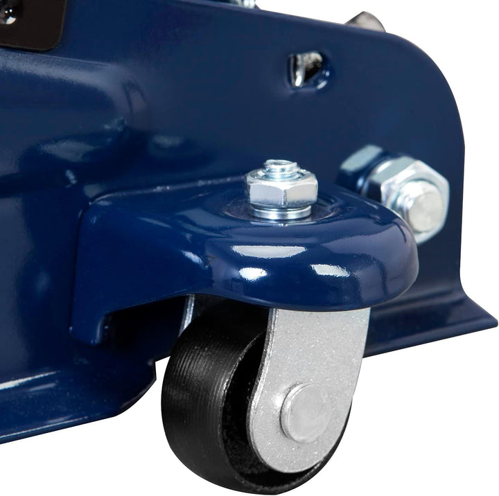 AT82001UR 2 Ton Hydraulic Trolley Floor Jack Combo with 2 Jack Stands - Heavy-Duty Blue Service Set