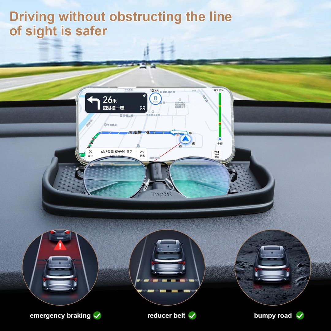 Anti-Slip Car Dash Grip Pad - Secure Your Phone, Keys & Sunglasses in Style (Black)