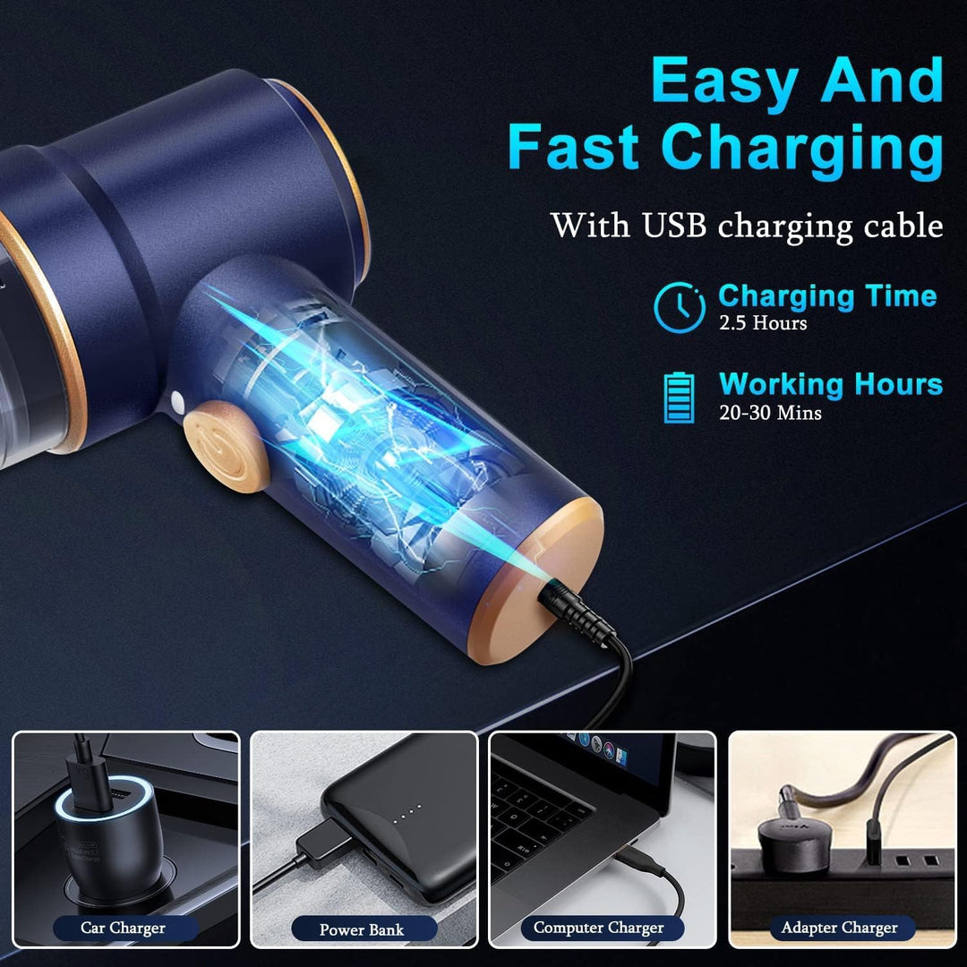 Powerful 9000Pa Handheld Car Vacuum Cleaner with LED Light & Multi-Nozzles - Perfect for Home, Office & Pet Clean-Up!