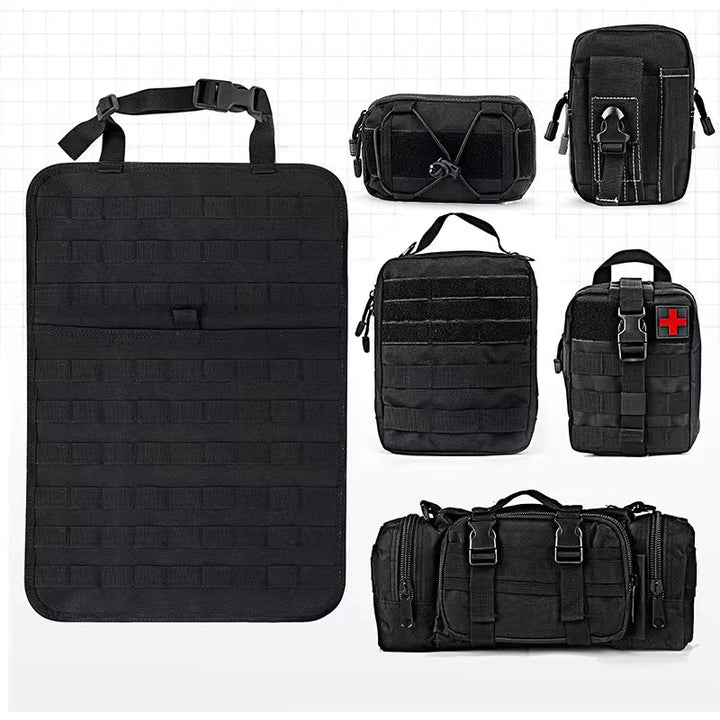 Ultimate Tactical Car Seat Back Organizer - 5 Detachable Molle Pouches for All Vehicles