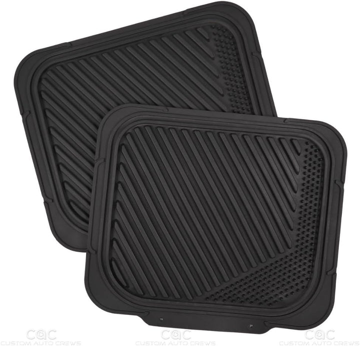 Ultimate Black & Red Car Seat Covers Full Set with All-Weather Rubber Floor Mats - Total Protection for Front & Rear Split Bench Seats