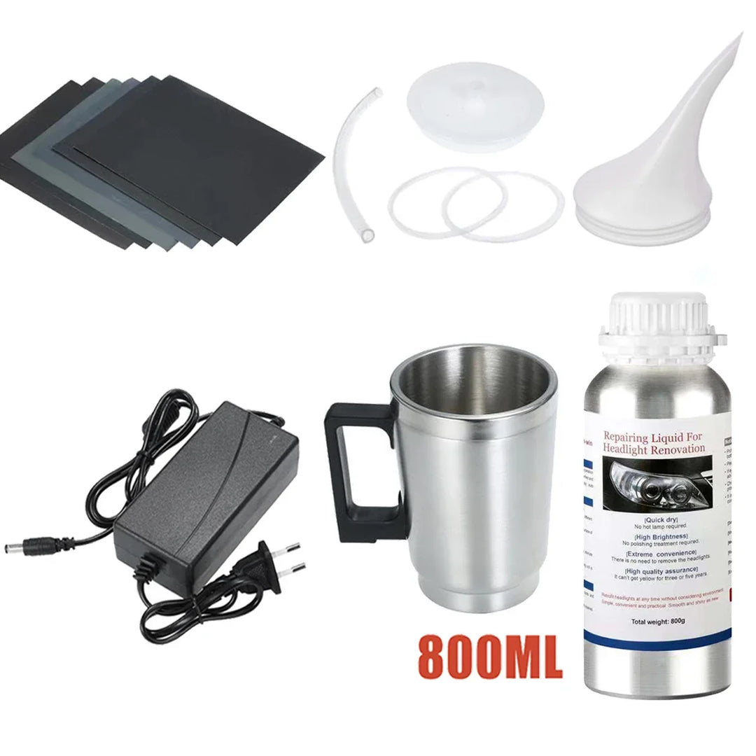 Revive Your Ride: 800ML Car Headlight Polishing & Restoration Kit - Ultimate Headlamp Cleaner & Repair Tool