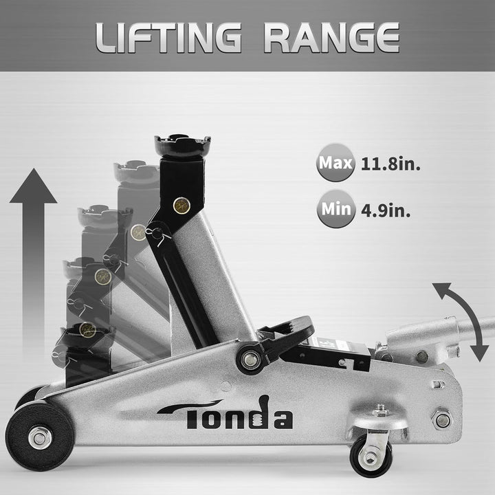 Premium 1.5 Ton Hydraulic Portable Floor Jack - Effortless Car Lifting (3000 lb Capacity) - Sleek Silver Design