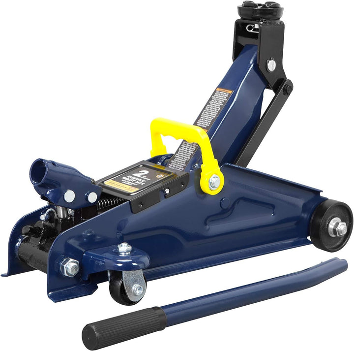 AT82001UR 2 Ton Hydraulic Trolley Floor Jack Combo with 2 Jack Stands - Heavy-Duty Blue Service Set