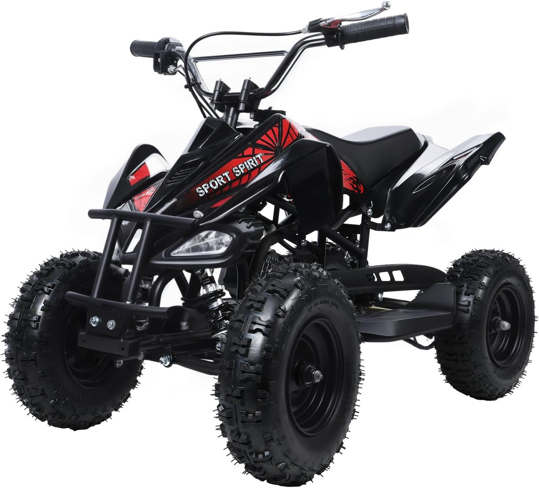 Gas-Powered 49Cc ATV Quad for Kids and Adults - Off-Road 4WD Ride-On Car for Beach Adventures - Perfect for Boys and Girls - Sleek Black Design