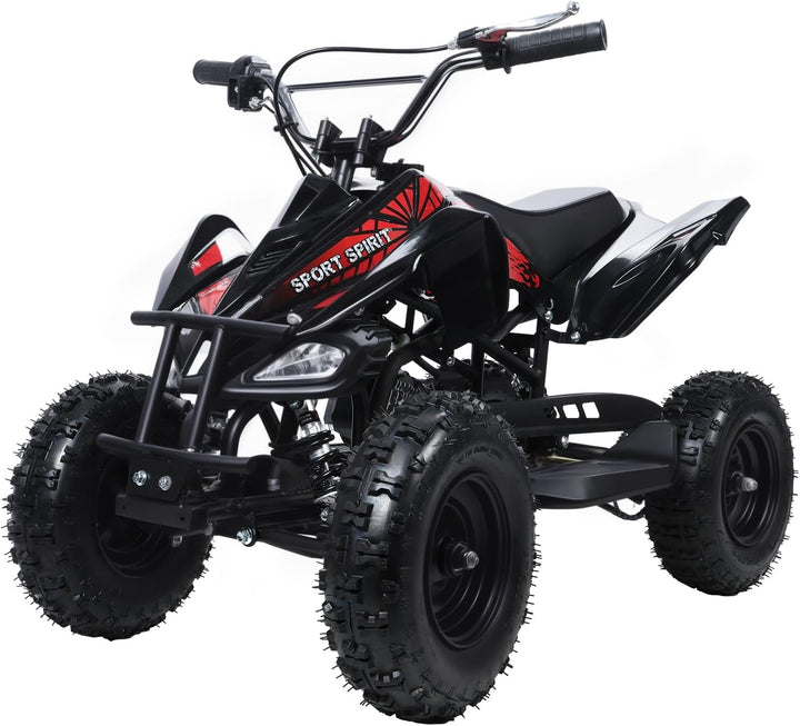 Gas-Powered 49Cc ATV Quad for Kids and Adults - Off-Road 4WD Ride-On Car for Beach Adventures - Perfect for Boys and Girls - Sleek Black Design