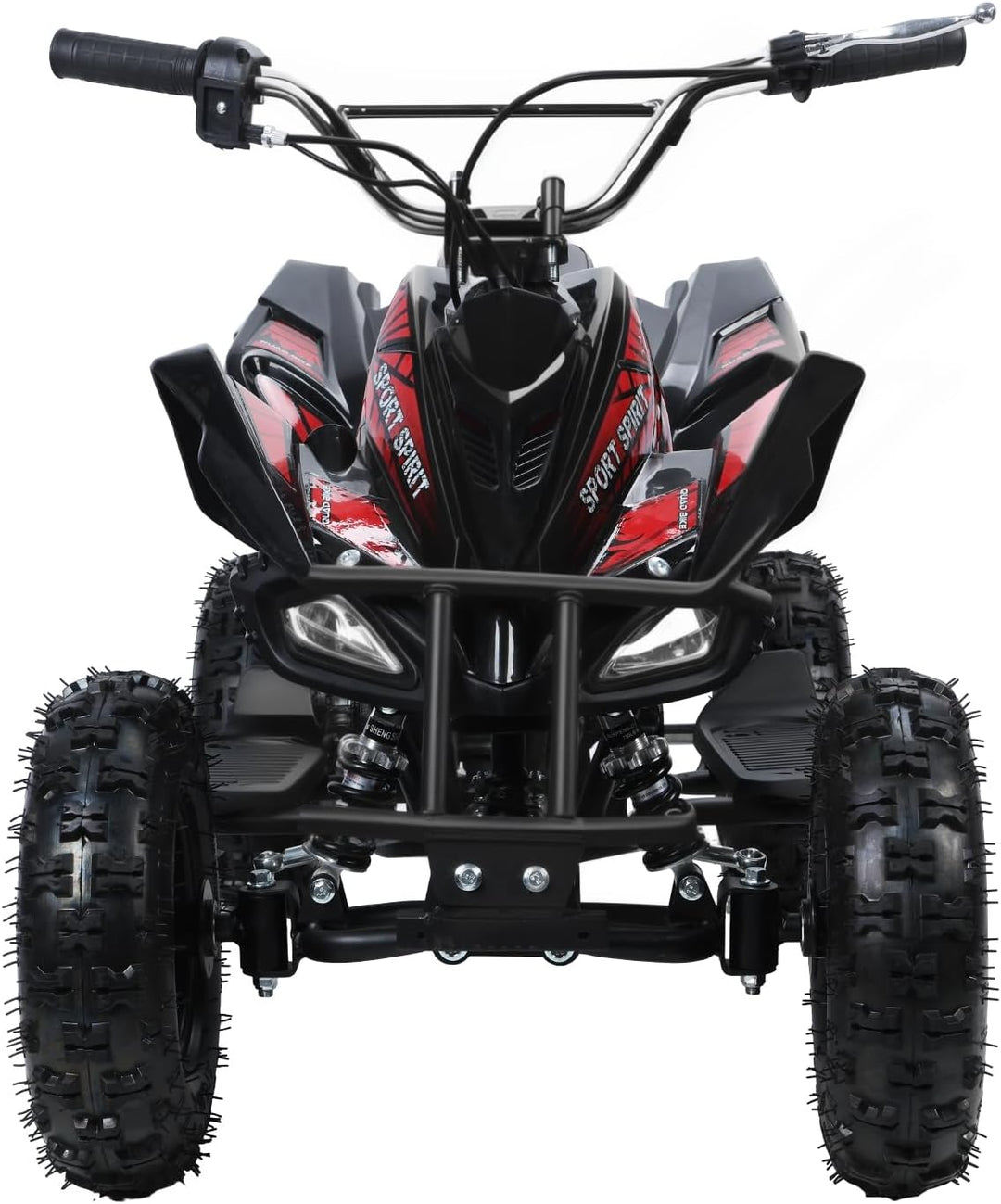 Gas-Powered 49Cc ATV Quad for Kids and Adults - Off-Road 4WD Ride-On Car for Beach Adventures - Perfect for Boys and Girls - Sleek Black Design