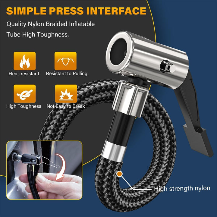 Portable Digital Tire Inflator - 2X Faster Air Compressor with 20V Rechargeable Battery & Dual Power Supply for Cars, E-Bikes, and More!