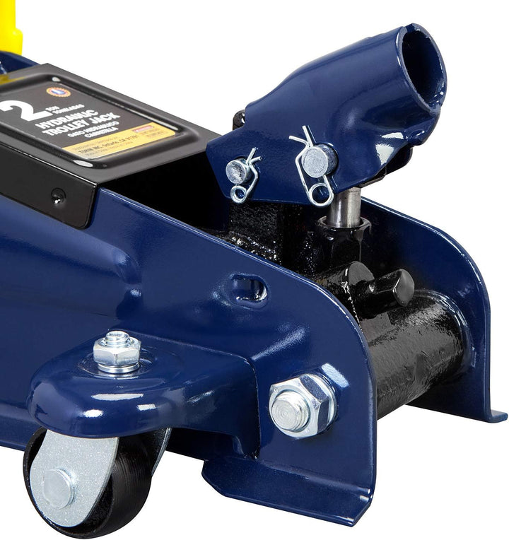 AT82001UR 2 Ton Hydraulic Trolley Floor Jack Combo with 2 Jack Stands - Heavy-Duty Blue Service Set