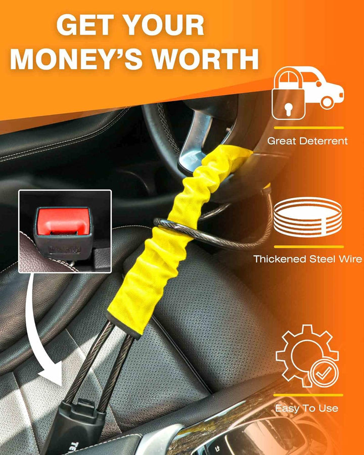 Ultimate Anti-Theft Steering Wheel & Seat Belt Lock - Universal Car Security Device