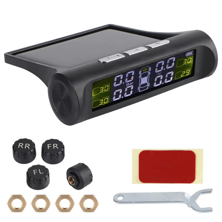 Revolutionary Tire Pressure Monitoring System with 4 External Sensors - Maximize Safety and Performance!