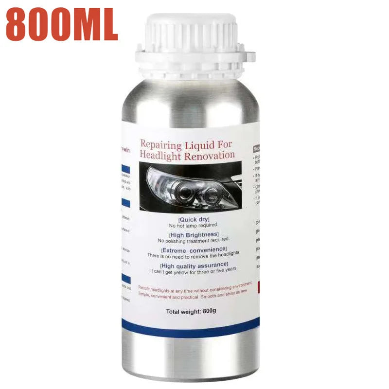 Revive Your Ride: 800ML Car Headlight Polishing & Restoration Kit - Ultimate Headlamp Cleaner & Repair Tool