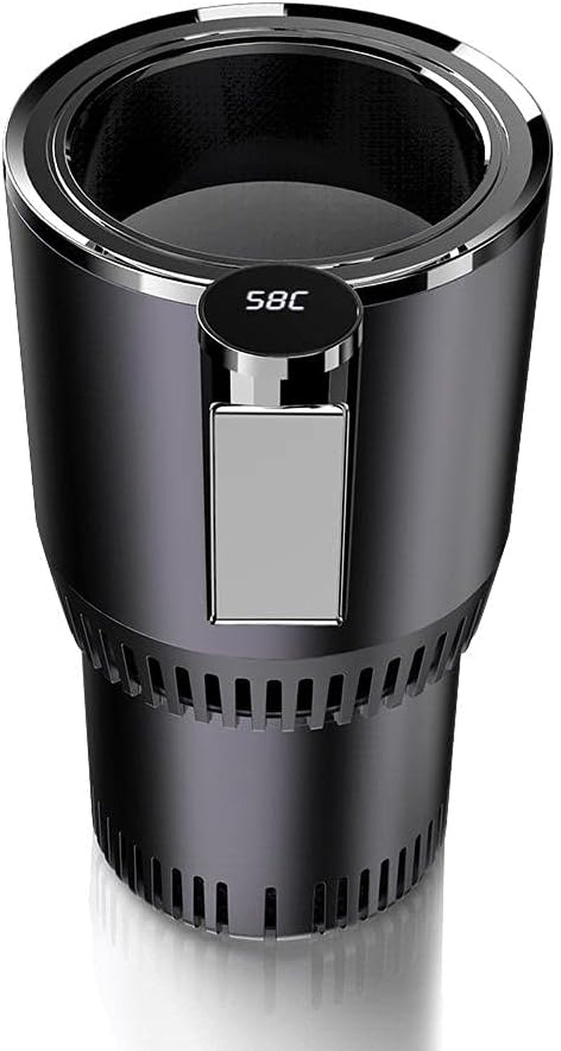2-in-1 Smart Car Cup Warmer & Cooler - Versatile Auto Mug Holder for Hot & Cold Drinks (Black)