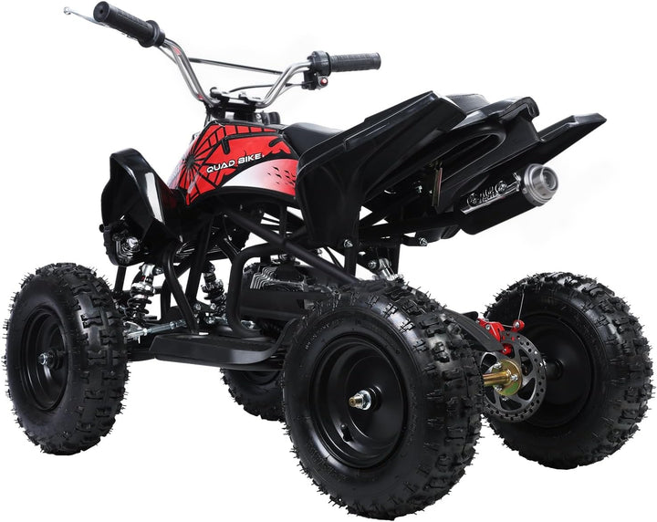 Gas-Powered 49Cc ATV Quad for Kids and Adults - Off-Road 4WD Ride-On Car for Beach Adventures - Perfect for Boys and Girls - Sleek Black Design