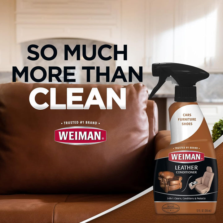 Premium Leather Conditioner & Cleaner - 6 Pack, 22 Oz - Restores & Protects Furniture, Car Seats, Shoes & More from Cracking & Fading