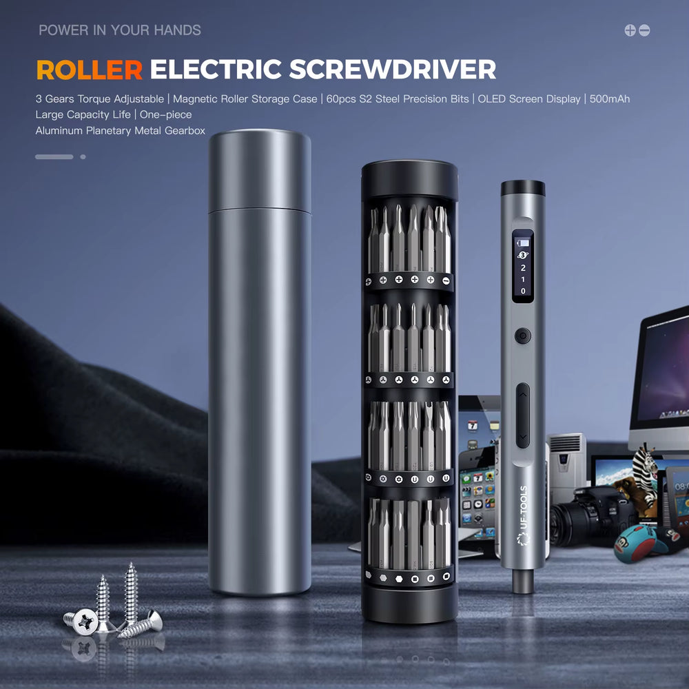 Ultimate 3.7V Mini Electric Screwdriver Set - 50 Magnetic Bits & Storage for Precision Tasks!