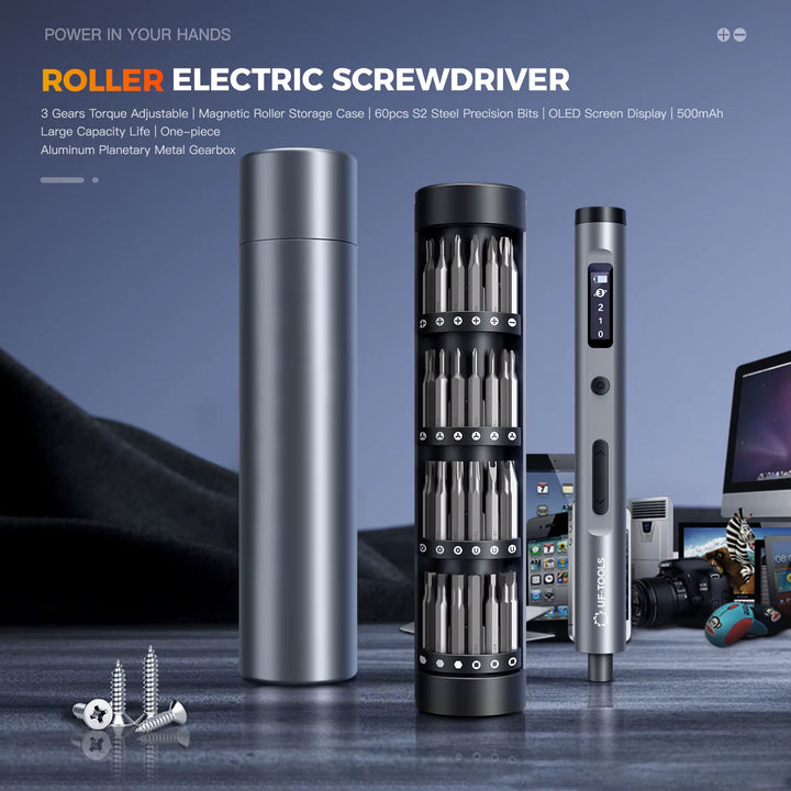 Ultimate 3.7V Mini Electric Screwdriver Set - 50 Magnetic Bits & Storage for Precision Tasks!