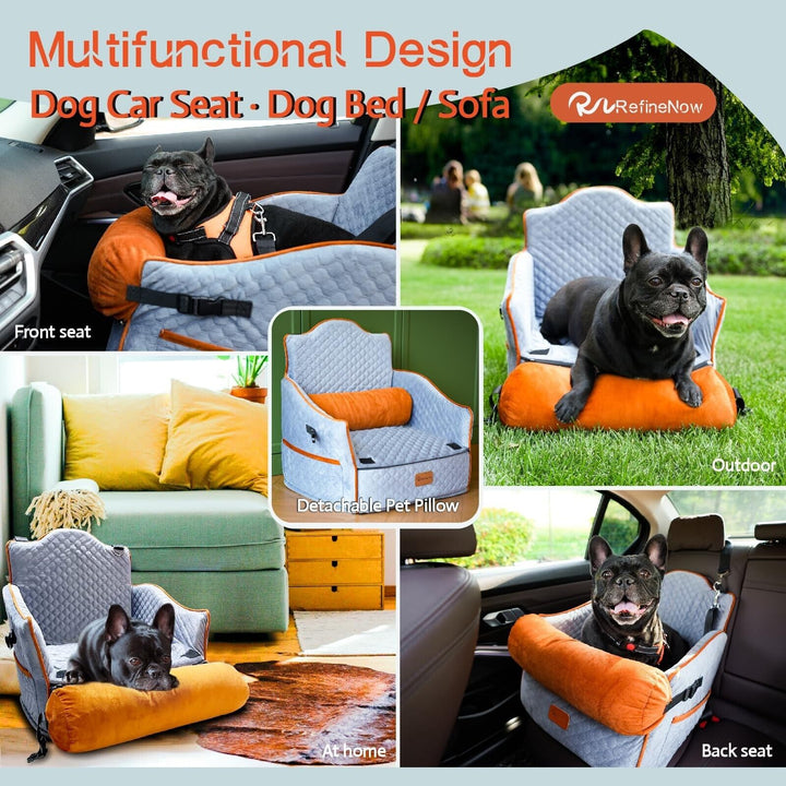 Premium Dog Car Seat Booster for Small/Medium Dogs Up to 30lbs - Ultimate Safety and Comfort!