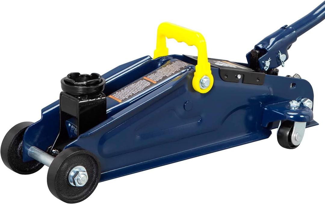 AT82001UR 2 Ton Hydraulic Trolley Floor Jack Combo with 2 Jack Stands - Heavy-Duty Blue Service Set