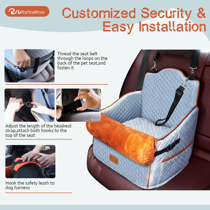 Premium Dog Car Seat Booster for Small/Medium Dogs Up to 30lbs - Ultimate Safety and Comfort!