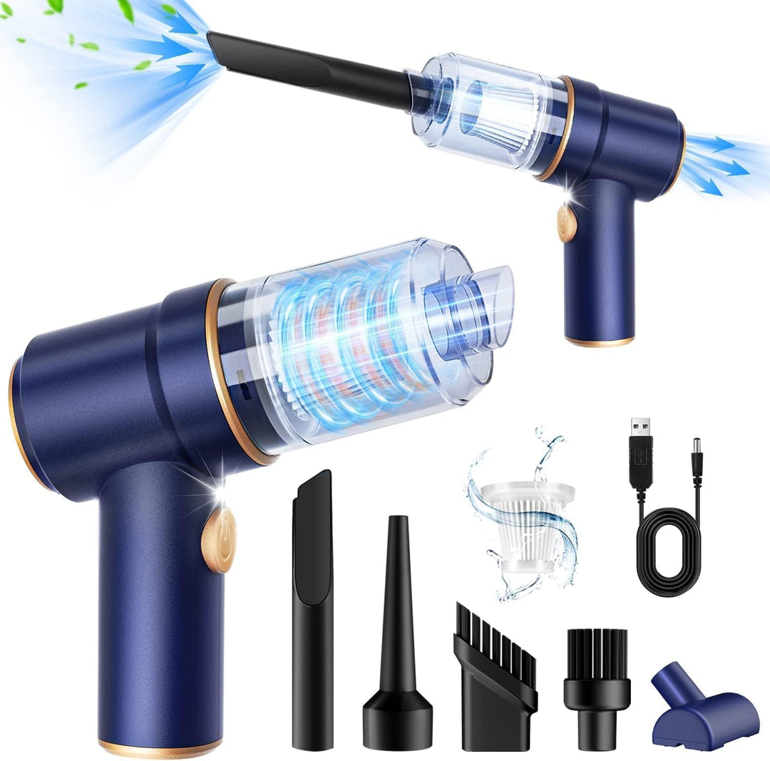 Powerful 9000Pa Handheld Car Vacuum Cleaner with LED Light & Multi-Nozzles - Perfect for Home, Office & Pet Clean-Up!