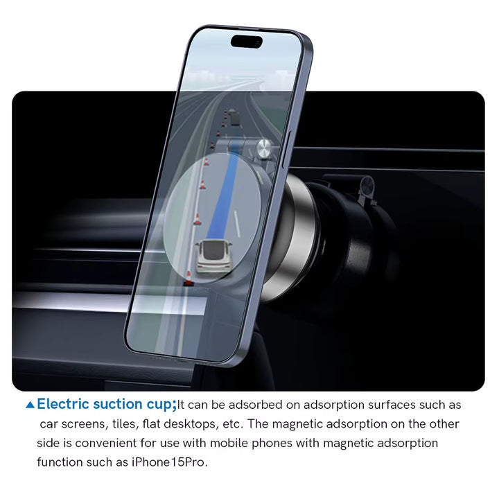 Magnetic Suction Cup Phone Mount - Universal Holder for iPhone 16/15/14/13/12 Pro Max & Mini - Perfect for Car, Mirror, and Smooth Surfaces