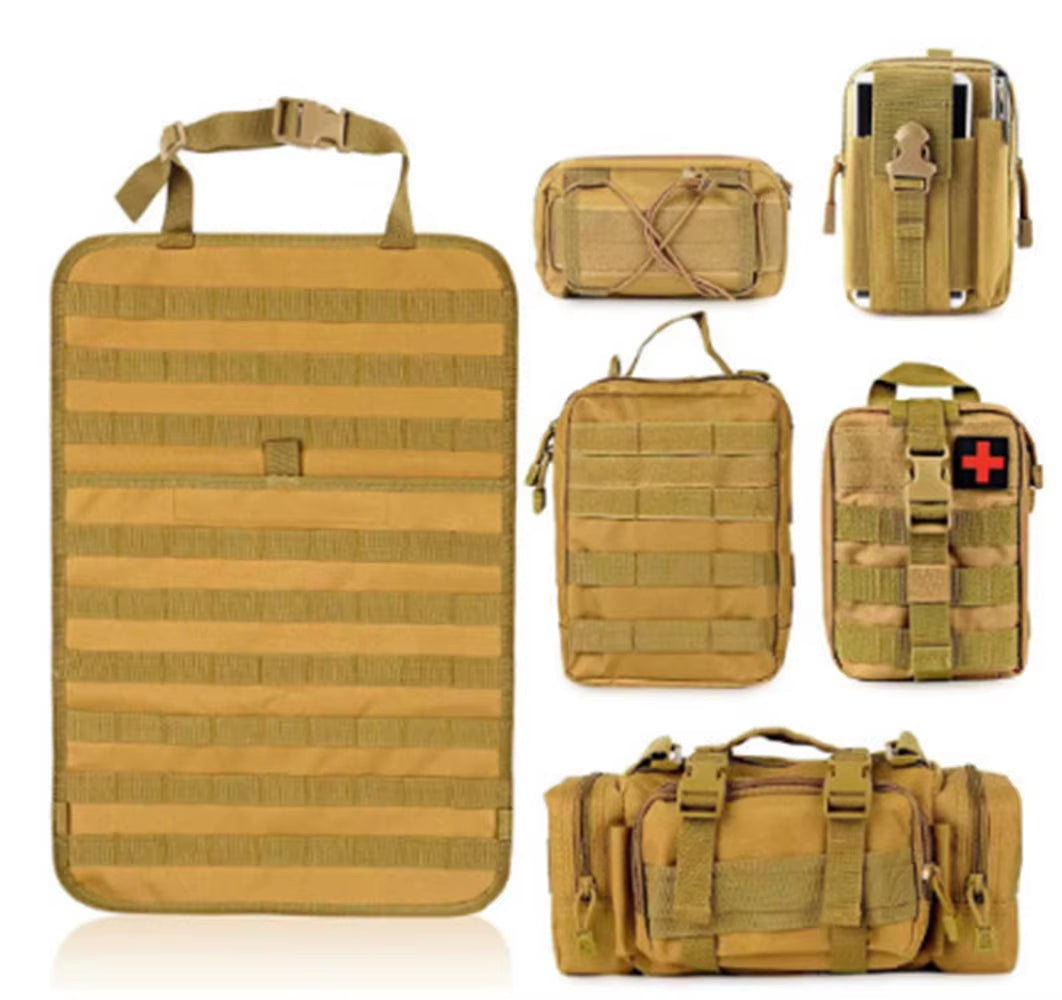 Ultimate Tactical Car Seat Back Organizer - 5 Detachable Molle Pouches for All Vehicles