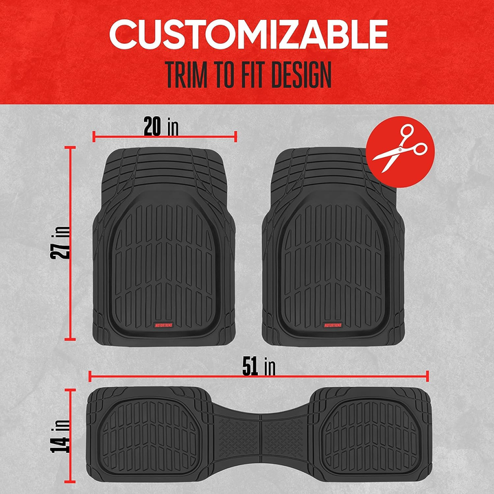 All-Weather Black Deep Dish Floor Mats - Ultimate Waterproof Car Protection!